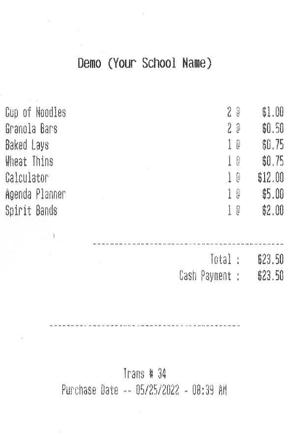 Receipt Sample